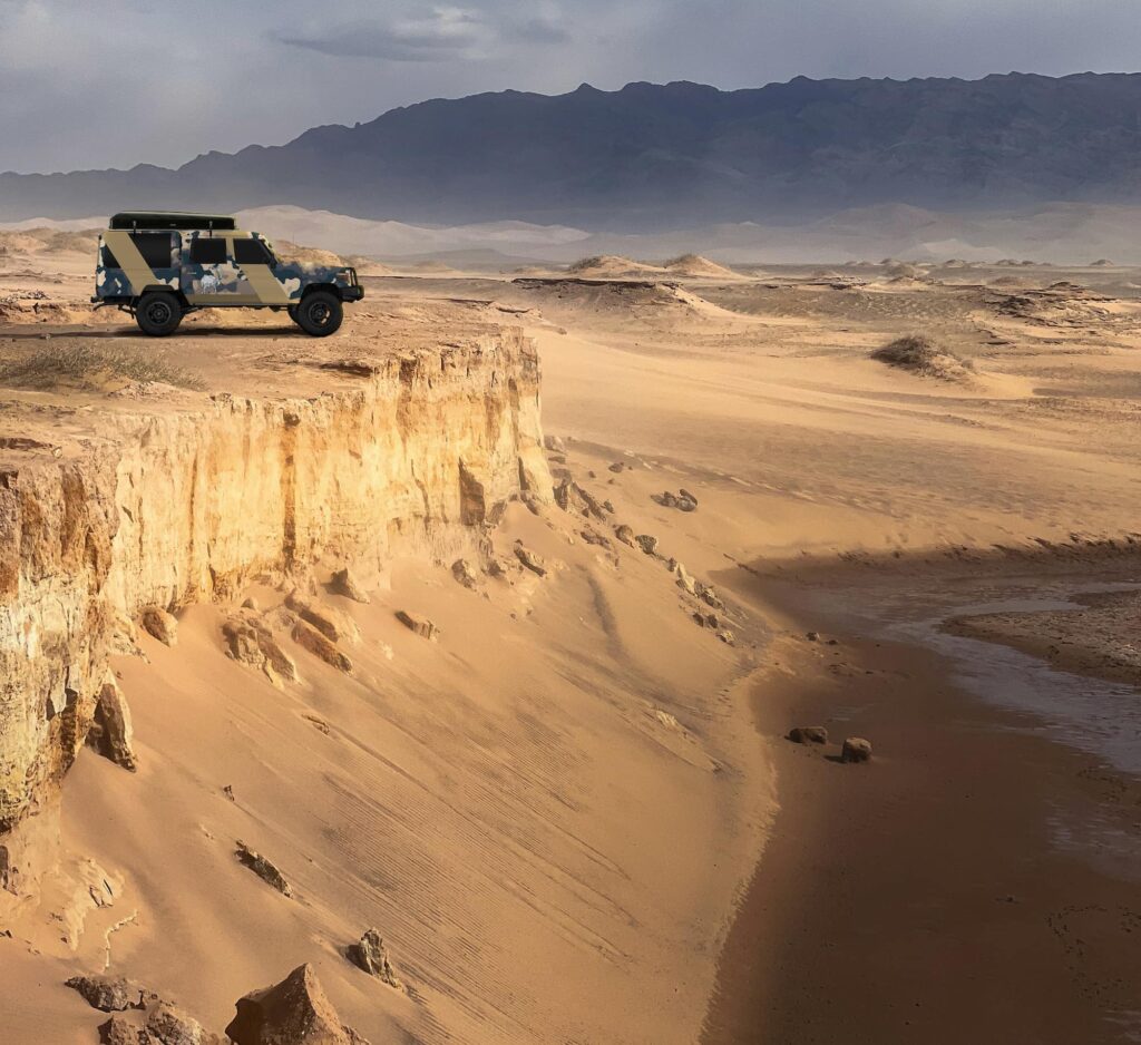 4x4 Autovermietung in der mongolischen Gobi im Süden der Mongolei